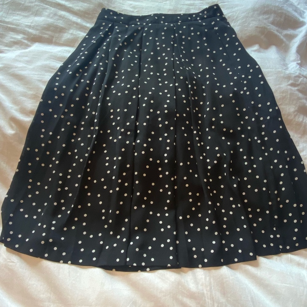 Tea length polka dot skirt